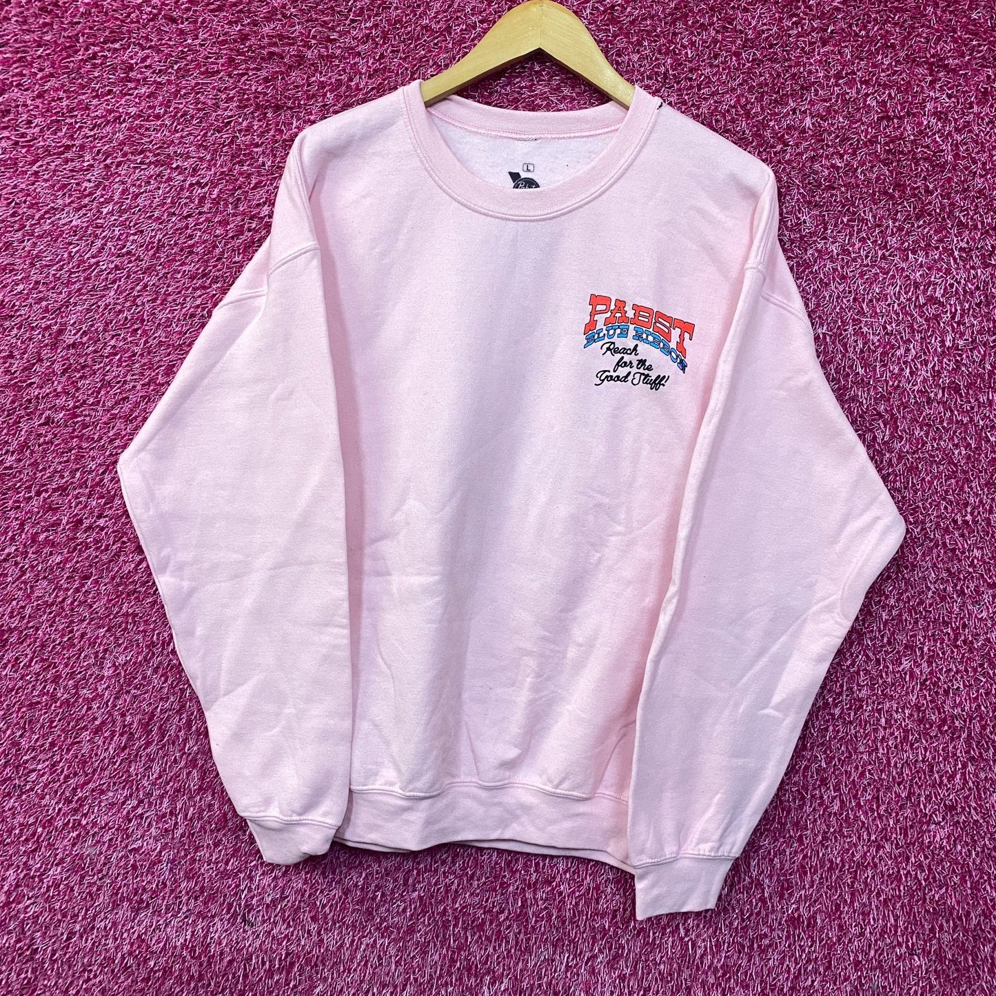 Pabst Blue Ribbon Reach For The Good Stuff Crewneck Large