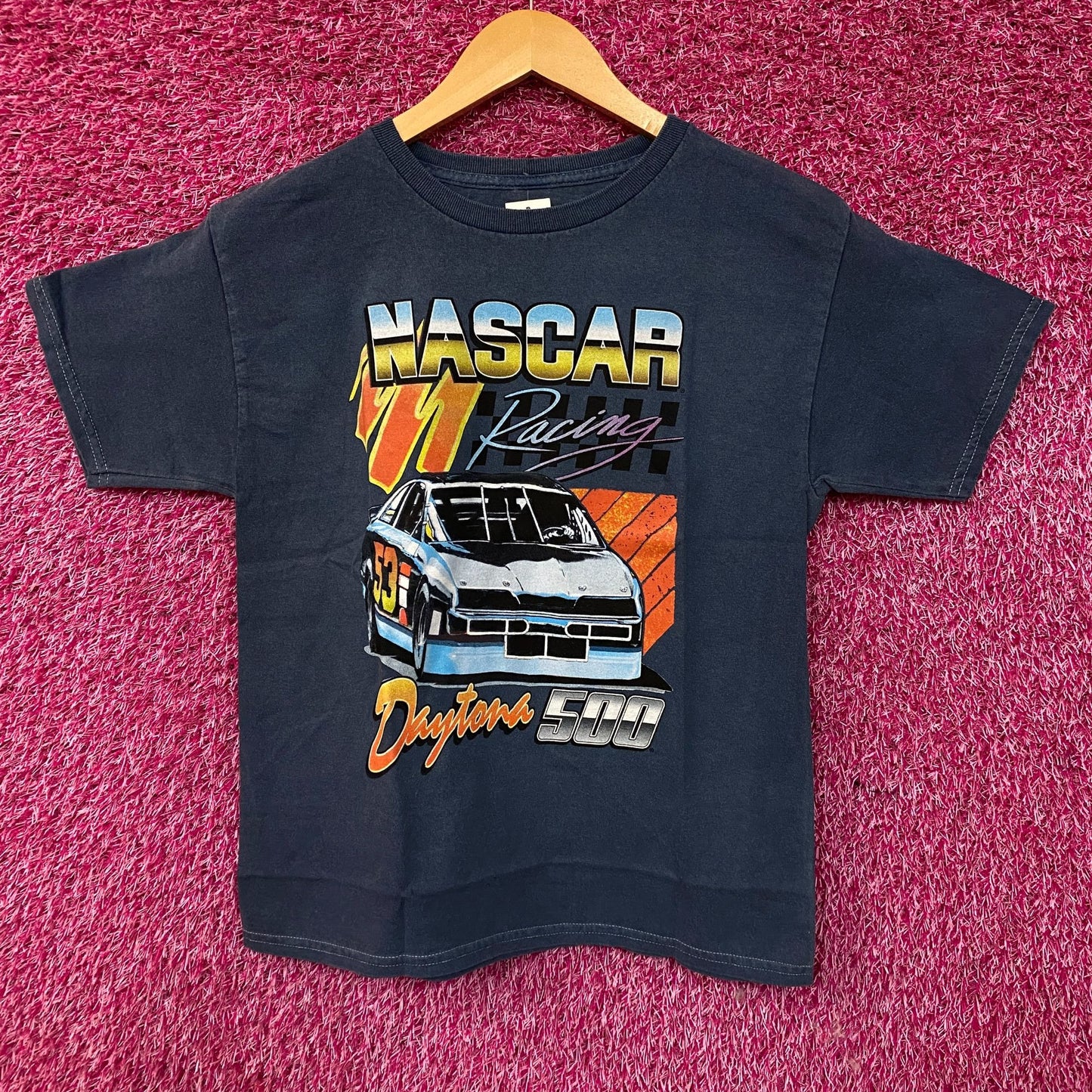 Aeropostale NASCAR Daytona 500 Vintage-Style Race Car Graphic Kids T-Shirt Large