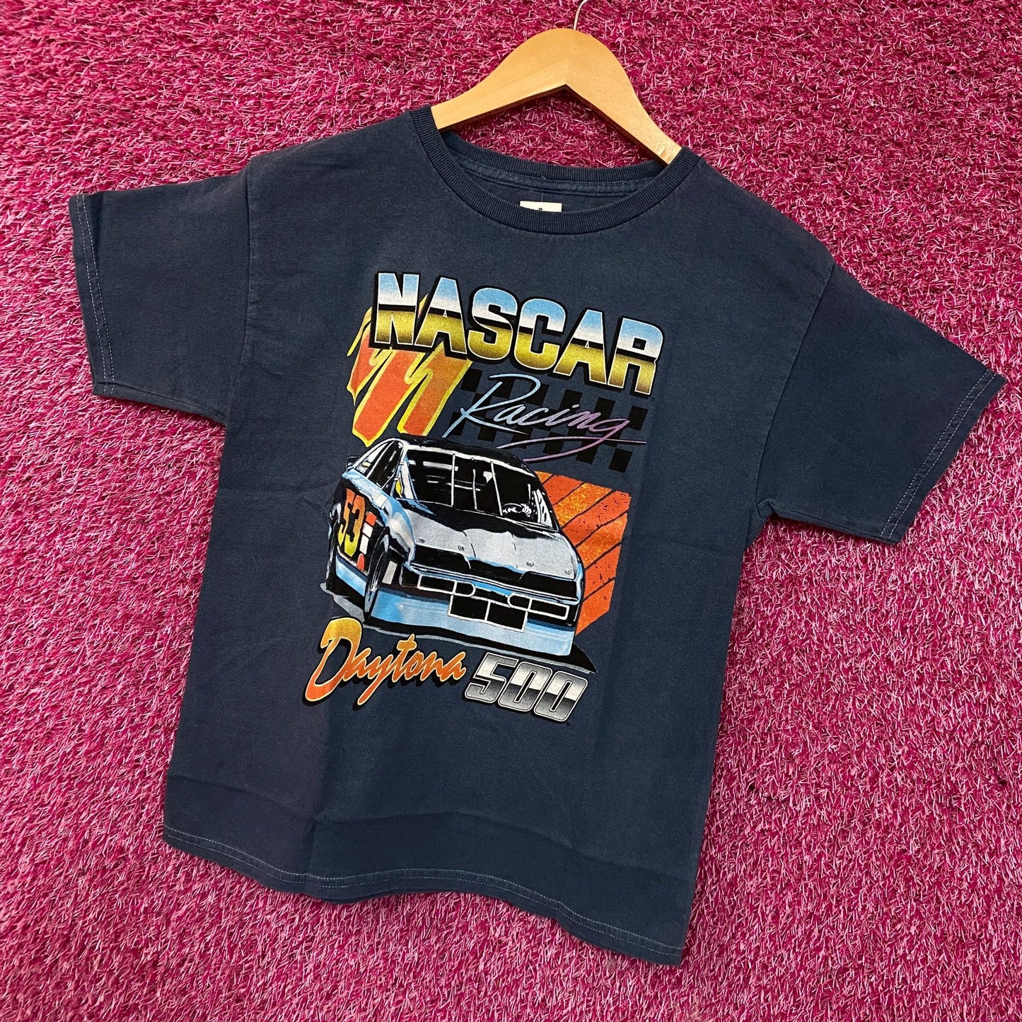 Aeropostale NASCAR Daytona 500 Vintage-Style Race Car Graphic Kids T-Shirt Large