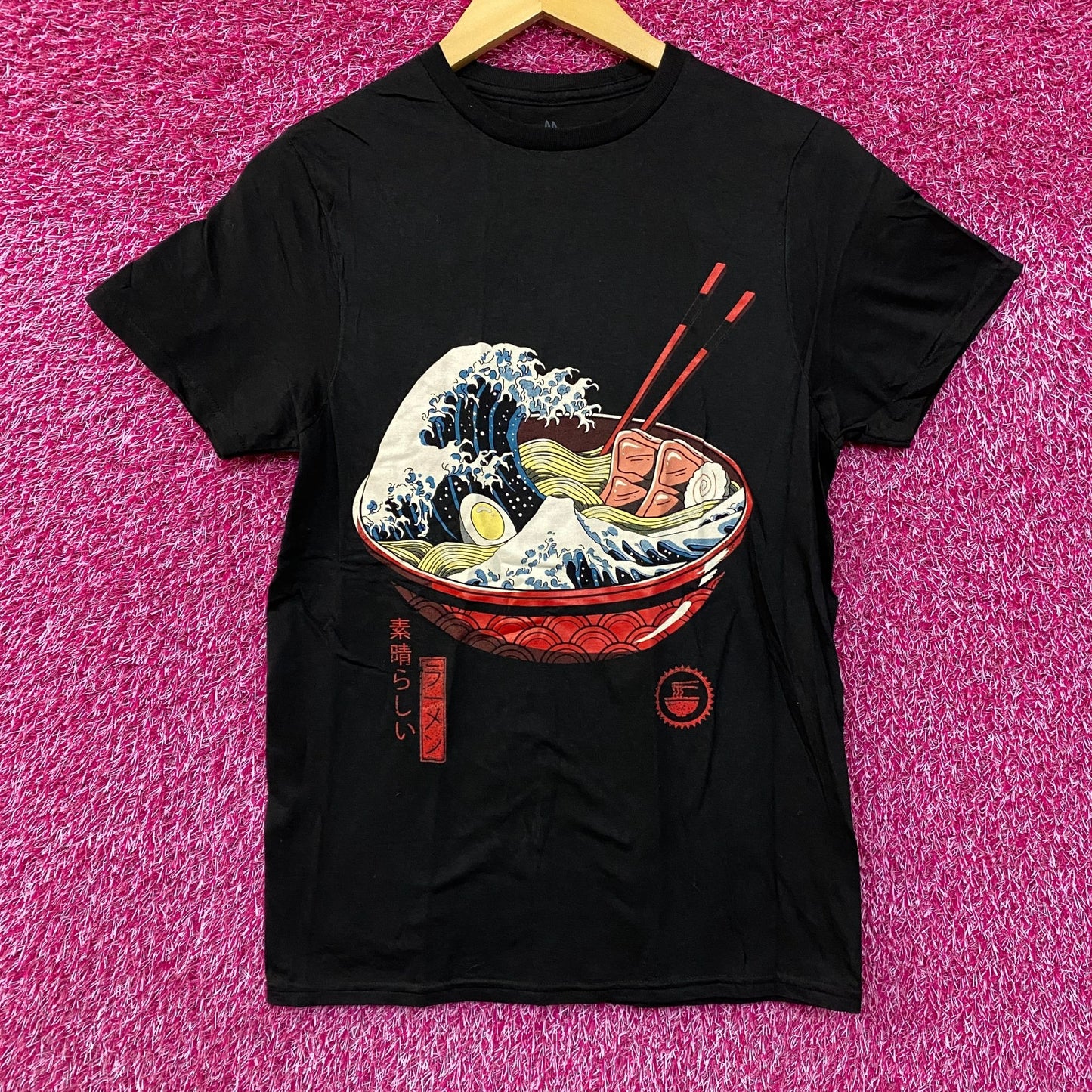Threadless The Great Ramen Monster Wave of Kanagawa T-Shirt Small