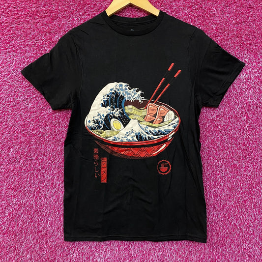 Threadless The Great Ramen Monster Wave of Kanagawa T-Shirt Small