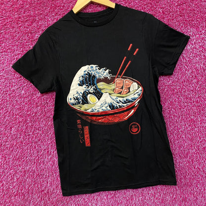 Threadless The Great Ramen Monster Wave of Kanagawa T-Shirt Small