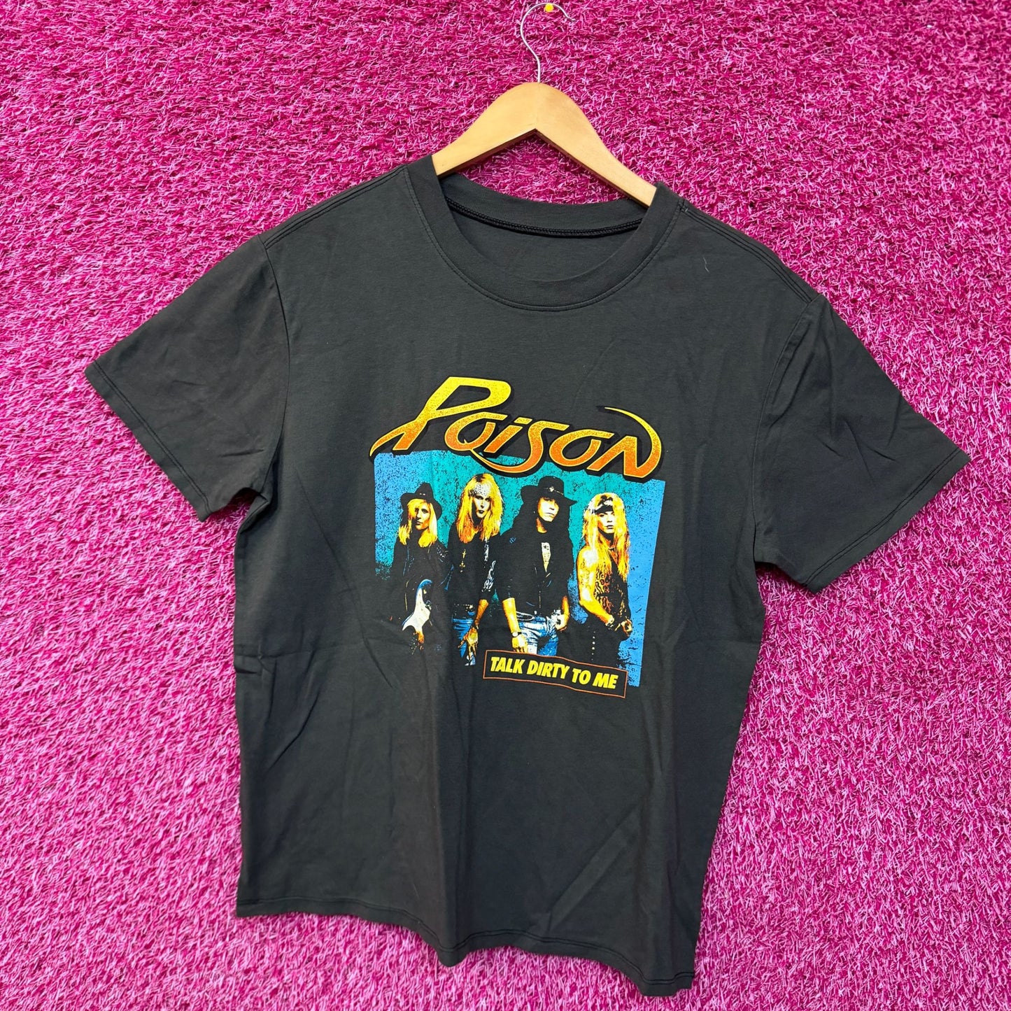 Poison Talk Dirty to Me Poster Oversized Glam Metal Tee M