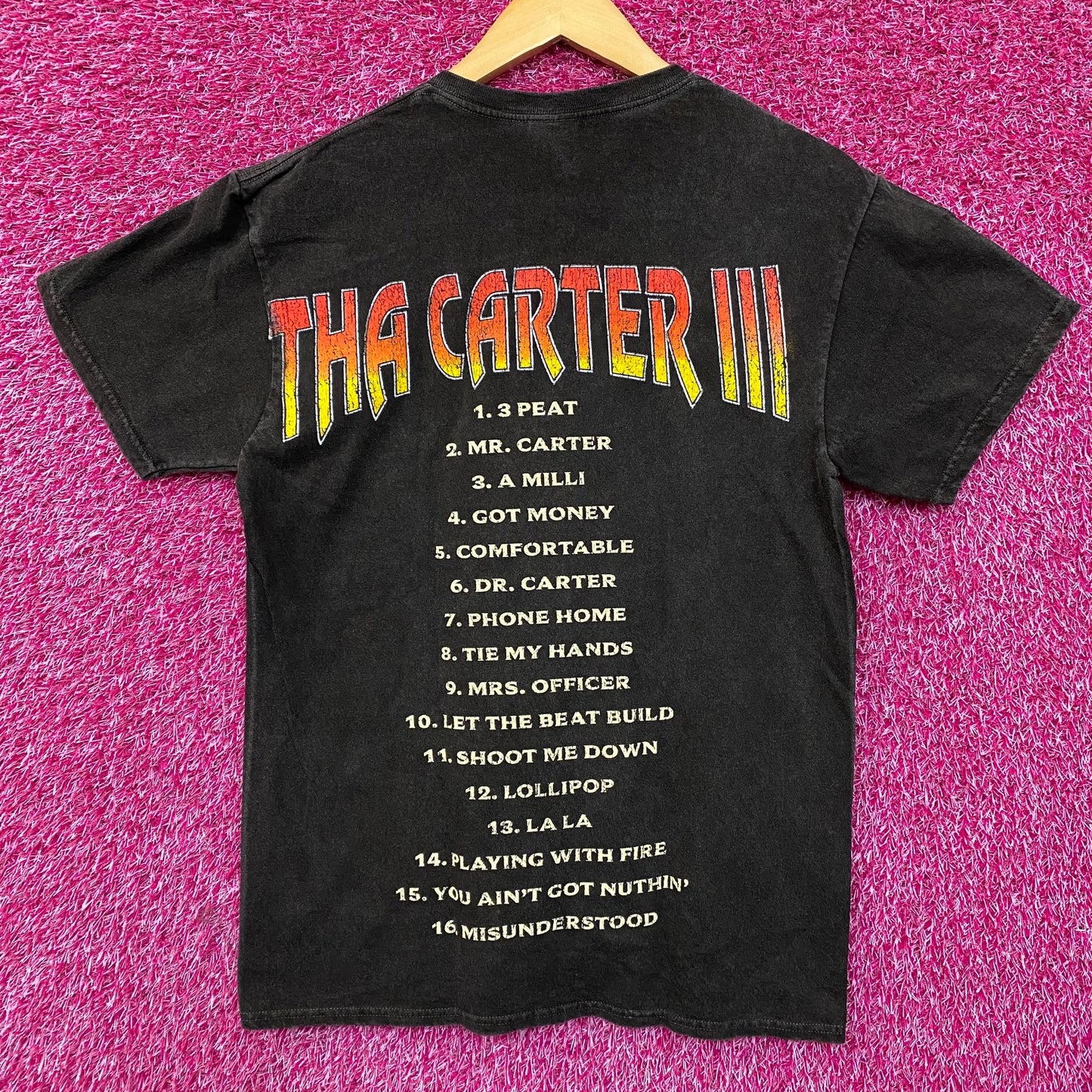 Lil Wayne Tha Carter III Double Sided Tracklist T-shirt size Medium