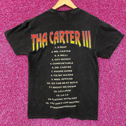 Lil Wayne Tha Carter III Double Sided Tracklist T-shirt size Medium