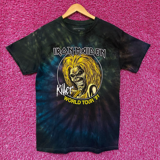 Iron Maiden Killer World Tour 81 Tie Dye Tshirt size Small