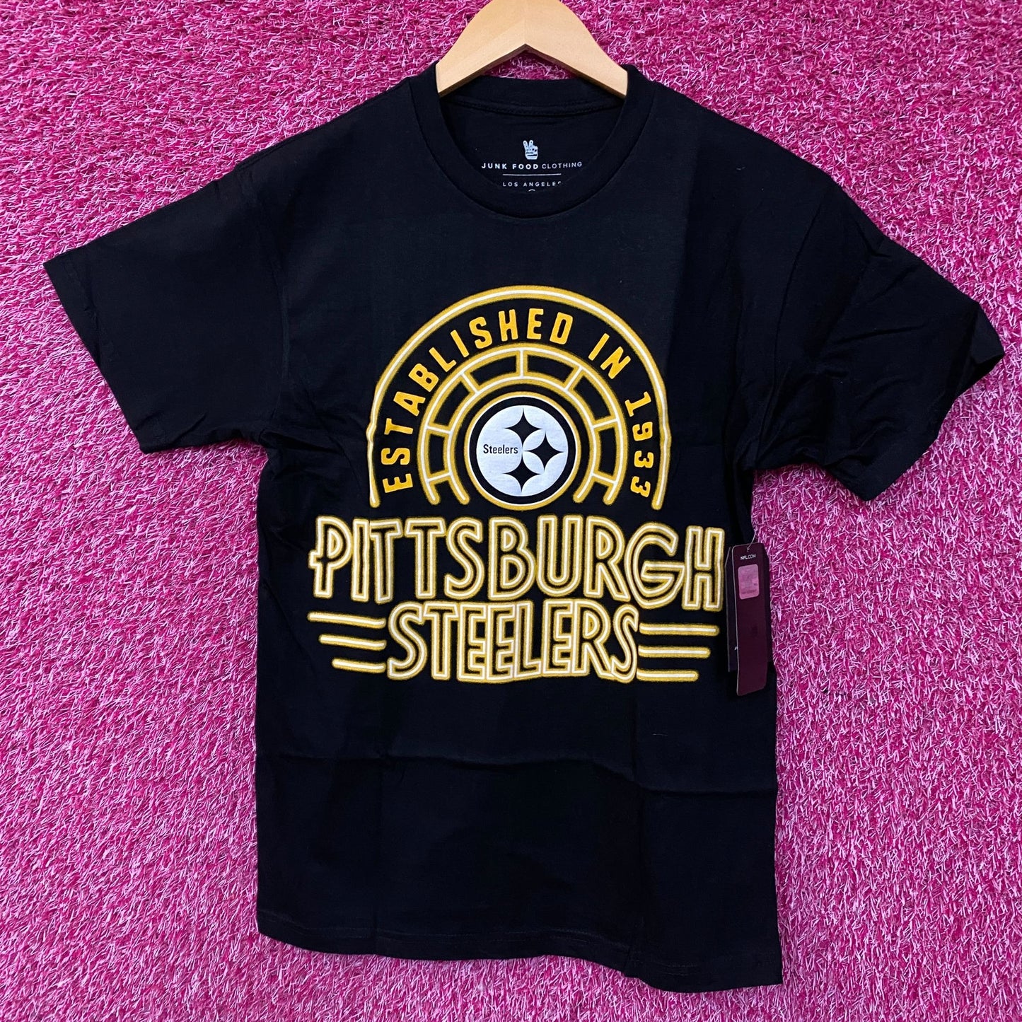 Junk Food Clothing Pittsburgh Steelers Kickoff Crew Shirt Small