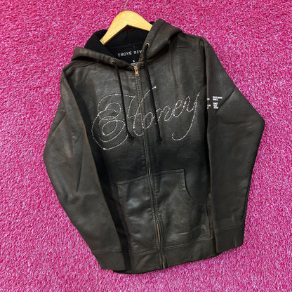 Troye Sivan Honey Rhinestone Spell-Out Pop Zip-Up Hoodie Small