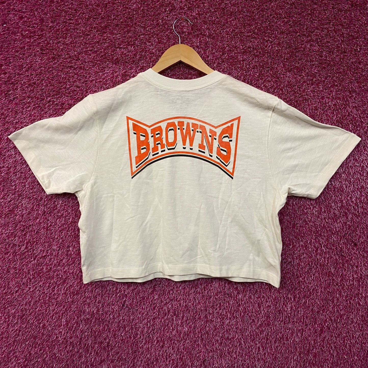 Junk Food Clothing Women's NFL Cleveland Browns Mock Neck Crop Tee XL