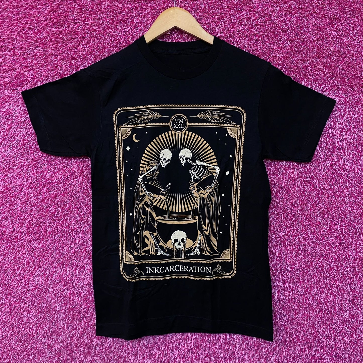 Inkcarceration Skeleton Tarot Card 2018 Rock Festival Tee S
