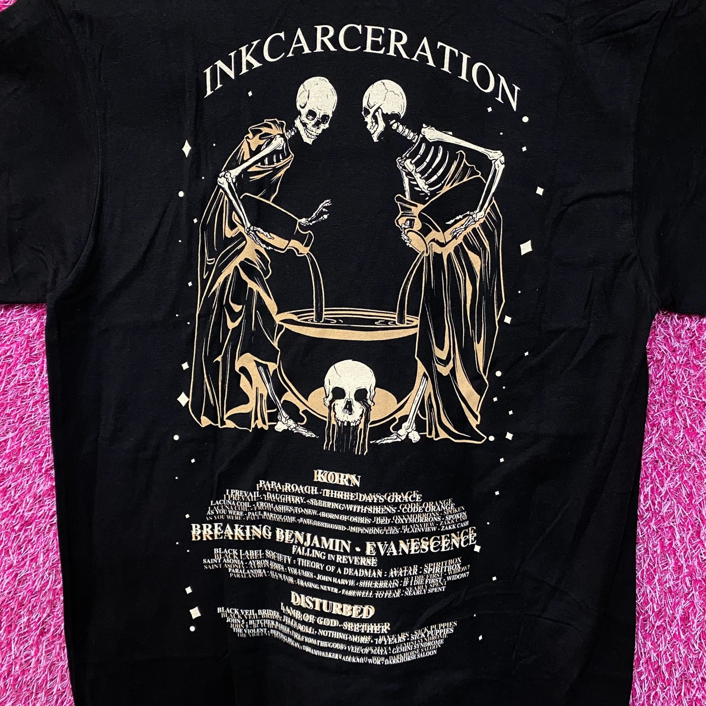 Inkcarceration Skeleton Tarot Card 2018 Rock Festival Tee S