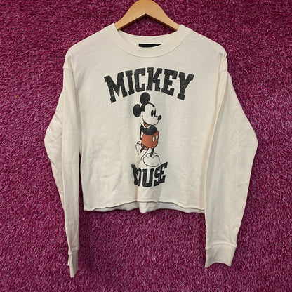 Mickey Mouse Long Sleeve Crop Top Size Small