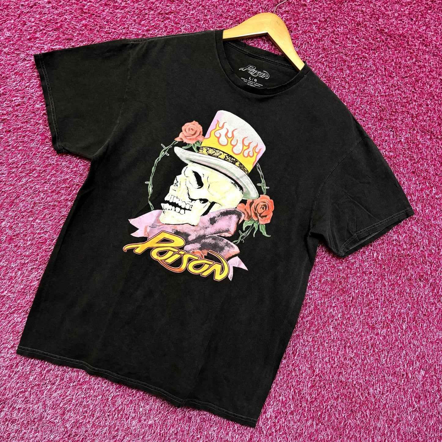 Poison Flesh and Blood Tattoo Heavy Metal Tee L