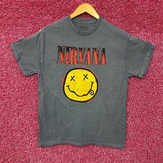 Nirvana Nevermind Album Dead Smiley Light Blue T-Shirt Medium