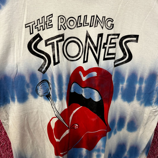 The Rolling Stones Nailed Hot Lips Blue Tie Dye 2x