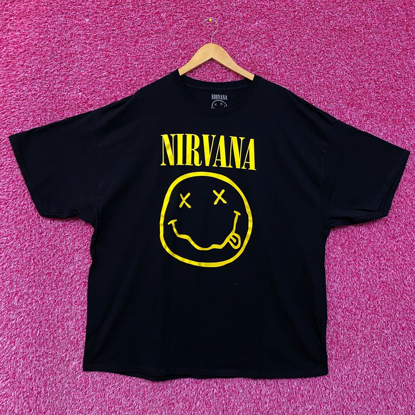 Nirvana Nevermind Tour Smiley Logo Promo Grunge Tee 3X