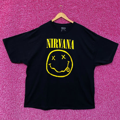 Nirvana Nevermind Tour Smiley Logo Promo Grunge Tee 3X