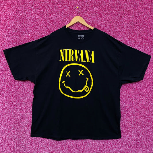Nirvana Nevermind Tour Smiley Logo Promo Grunge Tee 3X