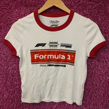 Junk Food Women's Formula 1 Finish Line Crop T-shirt Small