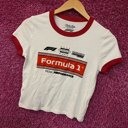 Junk Food Women's Formula 1 Finish Line Crop T-shirt Small