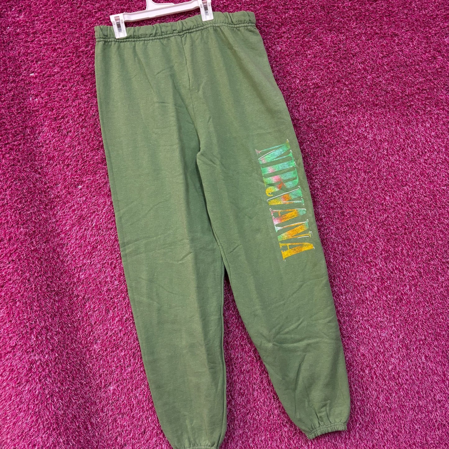 Nirvana Grunge green sweatpants Joggers Size Medium