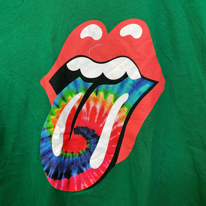 The Rolling Stones Green Tie dye Hot Lips Tshirt size Large
