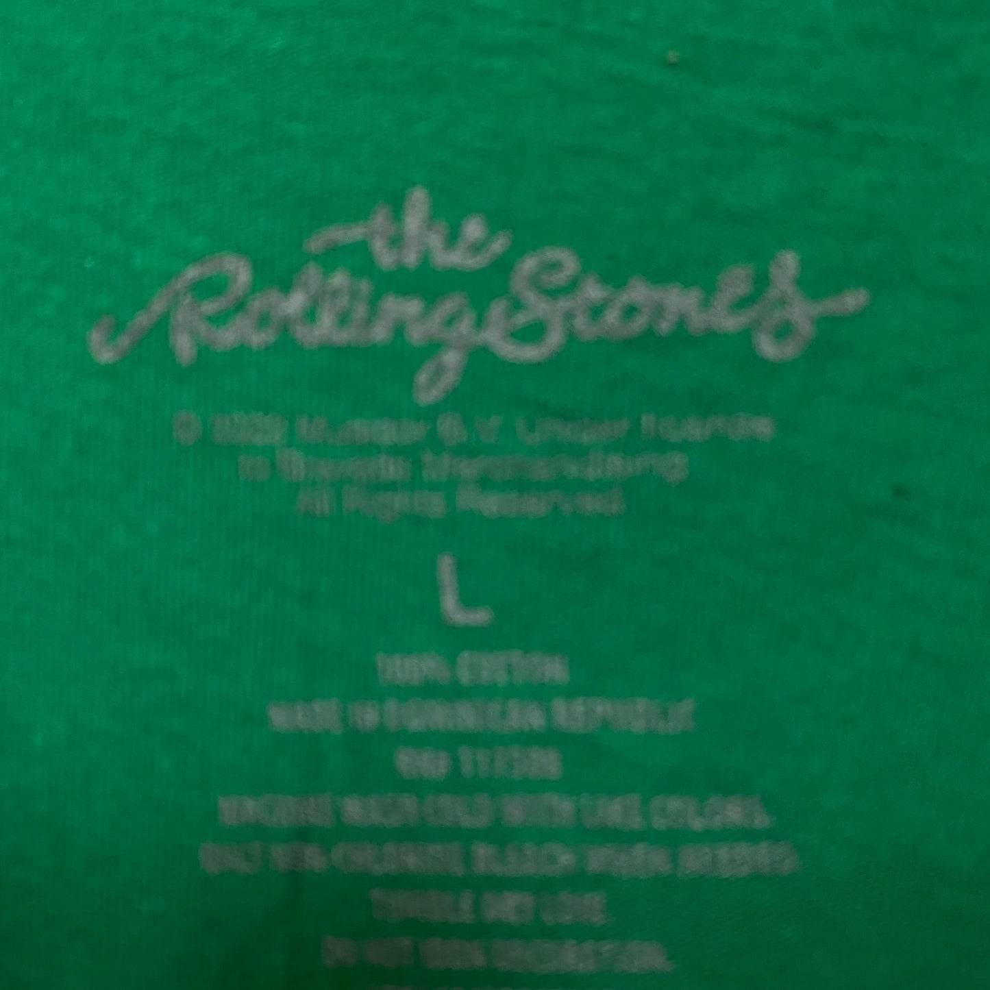 The Rolling Stones Green Tie dye Hot Lips Tshirt size Large
