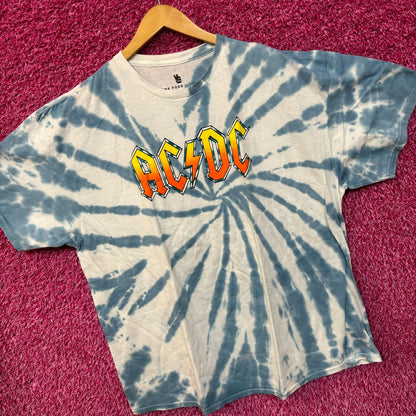 AC/DC Band Name Spell-Out Logo Heavy Metal Tie Dye XL