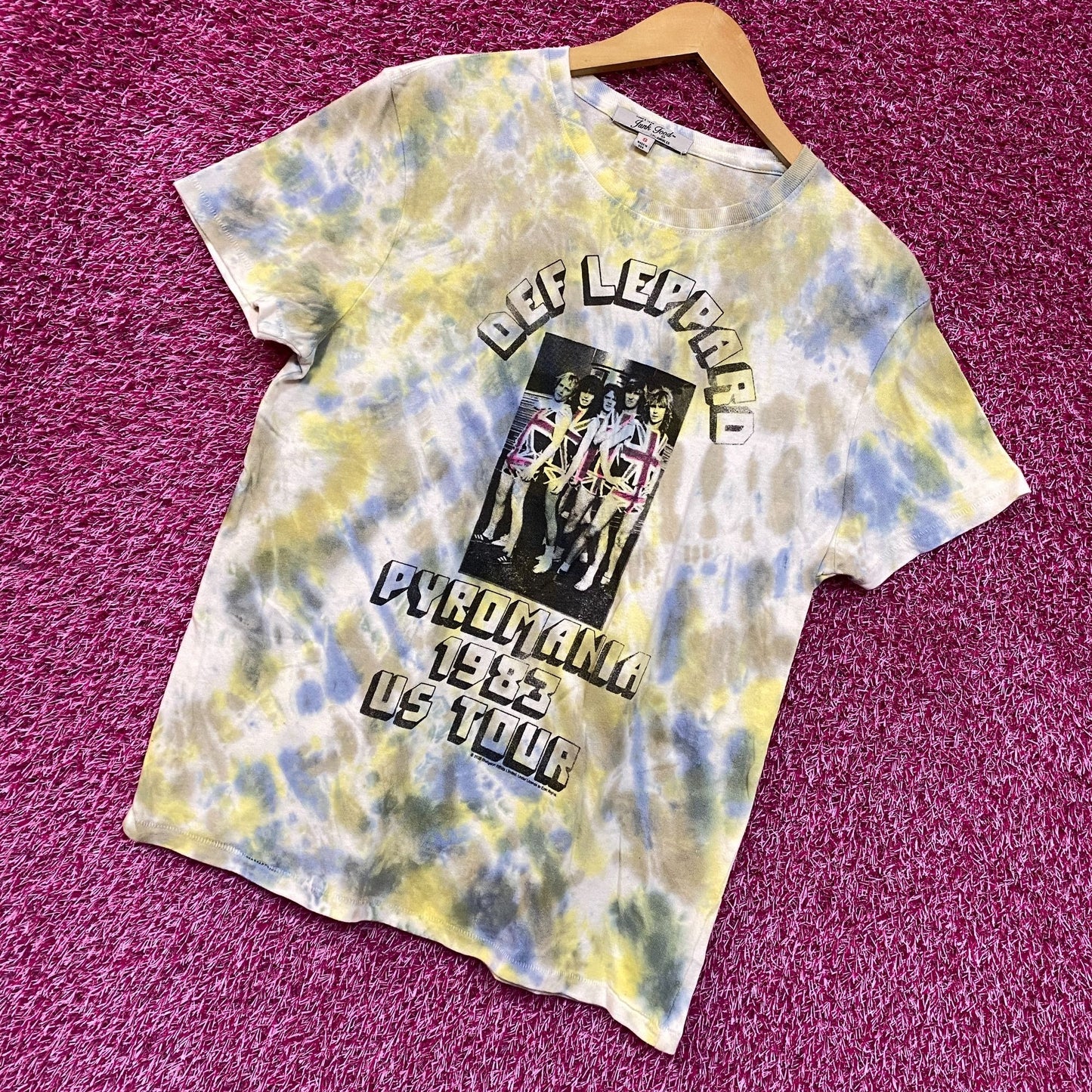 Def Leppard Pyromania 1983 US Tour Tie Dye Tshirt size Small