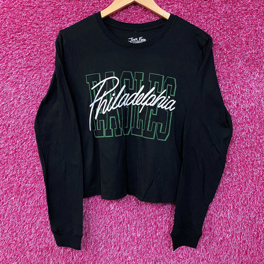 Junk Food Clothing Philadelphia Eagles Timeout Long Sleeve Crop Tee XS