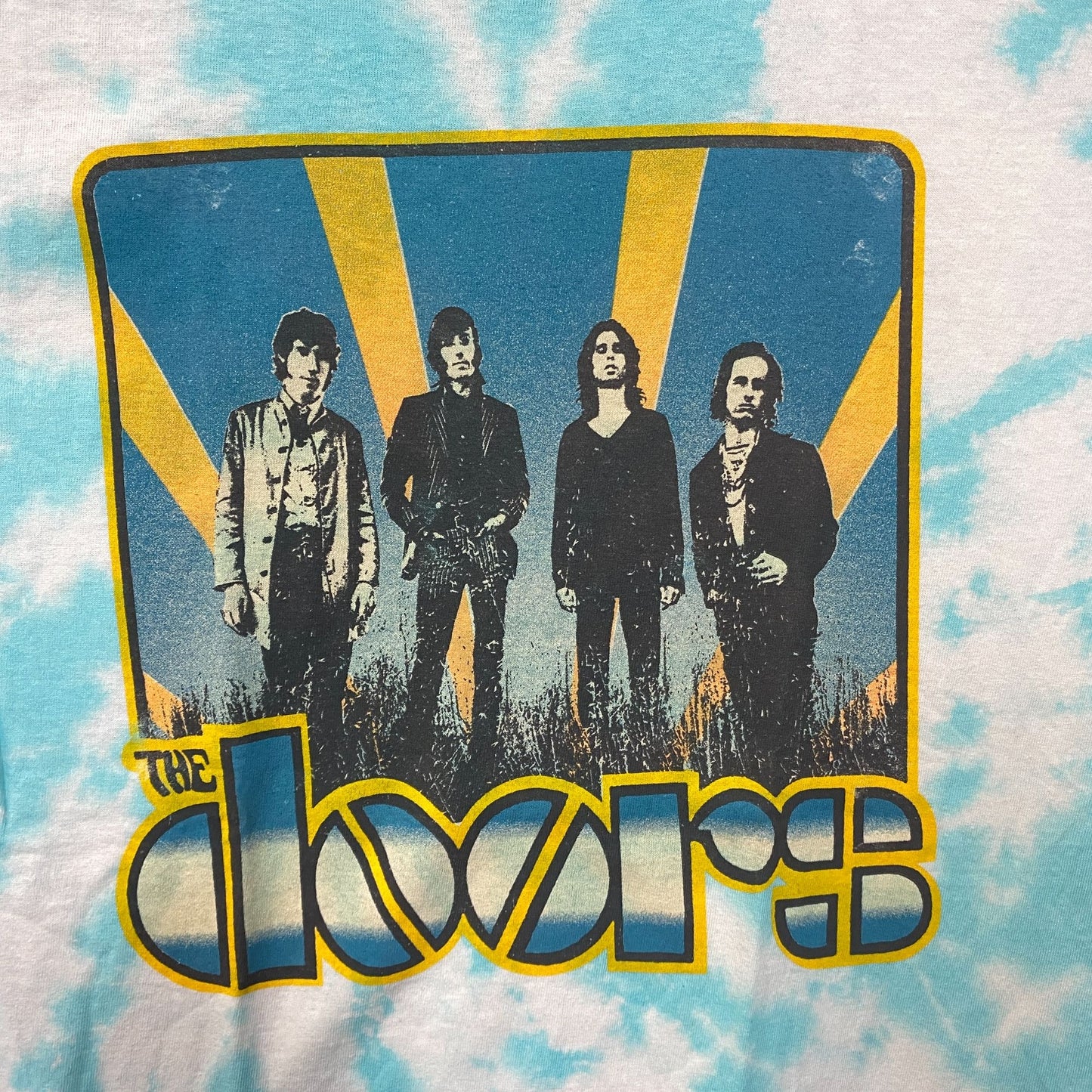The Doors Waiting For The Sun Album Cover Tie Dye Baby Blue T-Shirt Medium