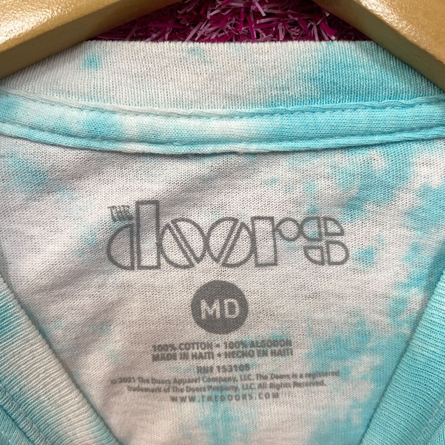 The Doors Waiting For The Sun Album Cover Tie Dye Baby Blue T-Shirt Medium