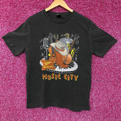 Miller High Life Music City Vintage Style Graphic T-Shirt Medium