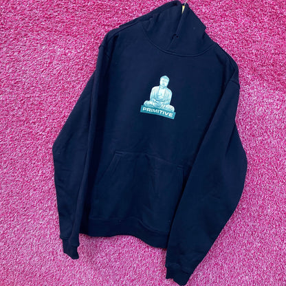 Primitive Skateboarding Buddha Meditation Statue Hoodie M