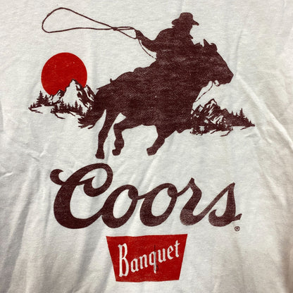 Junk Food Clothing Coors Banquet Cowboy Vintage Style Graphic Women's Tee XL