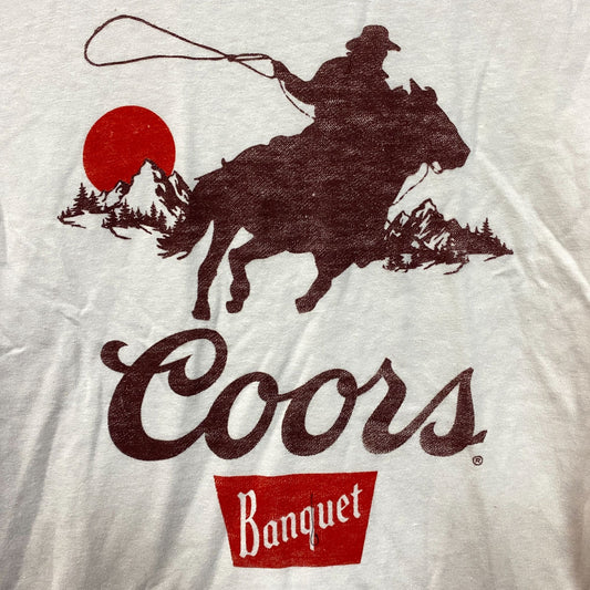 Junk Food Clothing Coors Banquet Cowboy Vintage Style Graphic Women's Tee XL