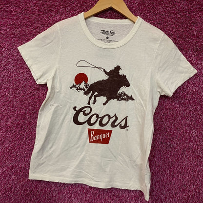 Junk Food Clothing Coors Banquet Cowboy Vintage Style Graphic Women's Tee XL