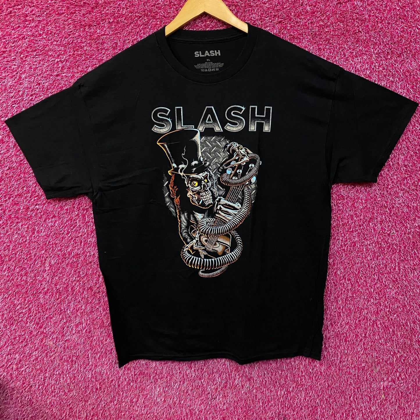 Slash Skull Guitar Snake Rock T-Shirt XL