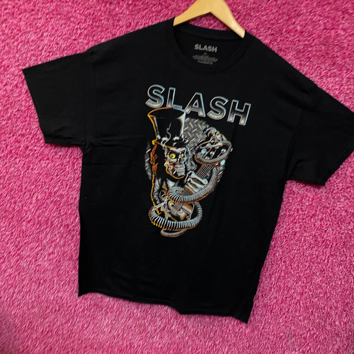 Slash Skull Guitar Snake Rock T-Shirt XL
