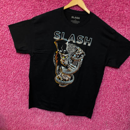 Slash Skull Guitar Snake Rock T-Shirt XL