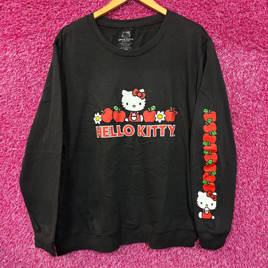 Hello Kitty Red Apples & Daisies Sanrio Kawaii Crewneck XL