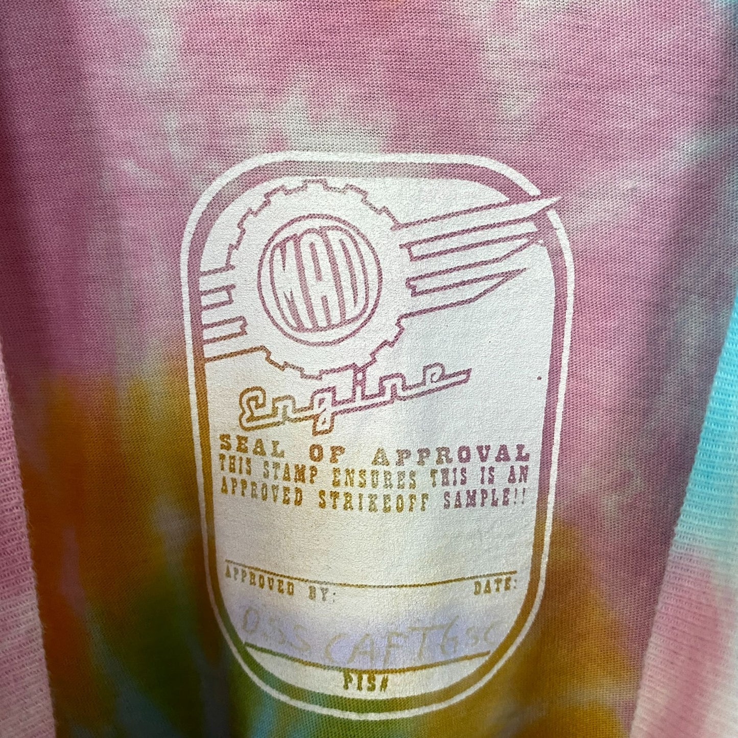 Disney's Mickey Mouse Vertical Rainbow Name Tie Dye Graphic Tee Small