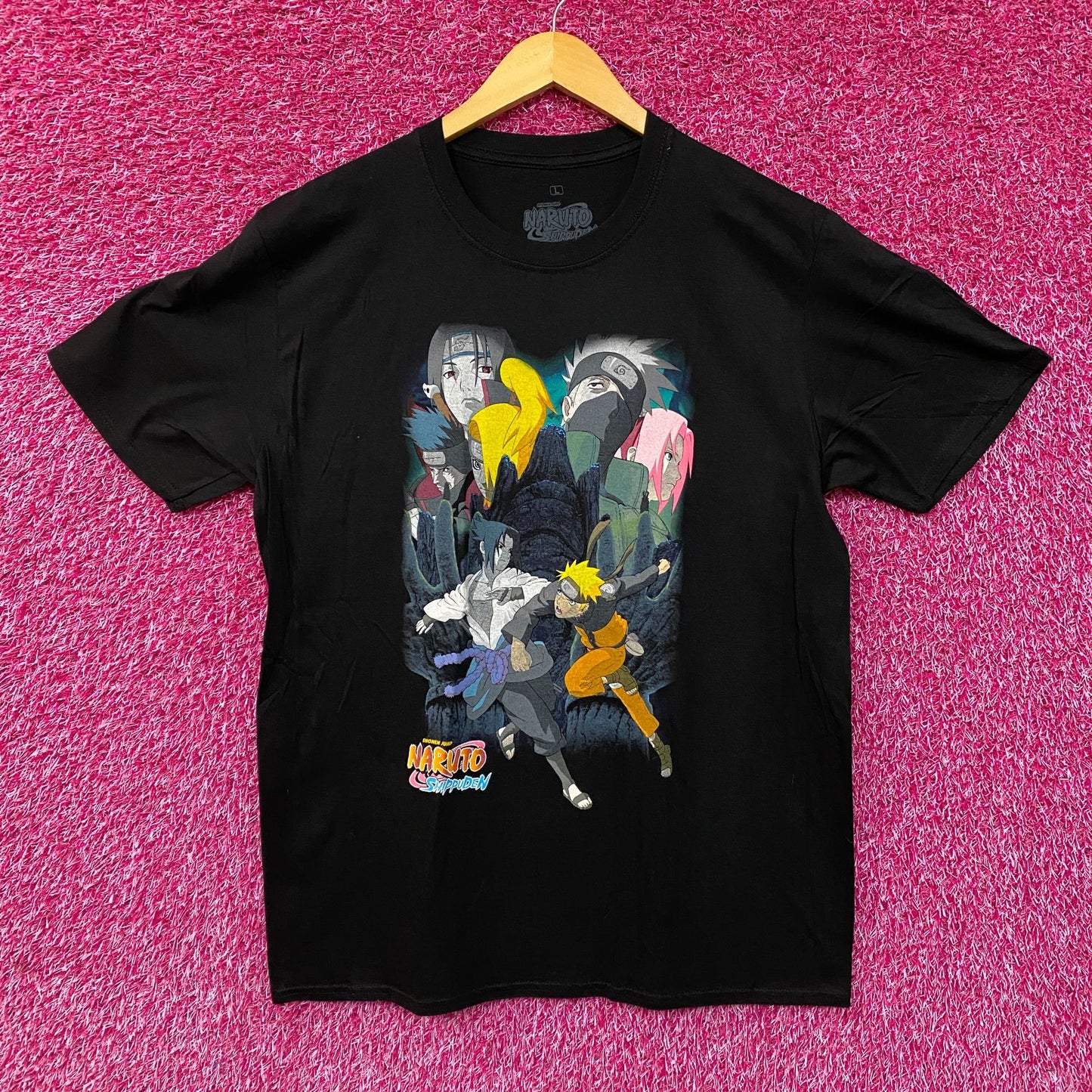 Naruto Shippuden Team 7 vs Akatsuki Anime T-Shirt Large