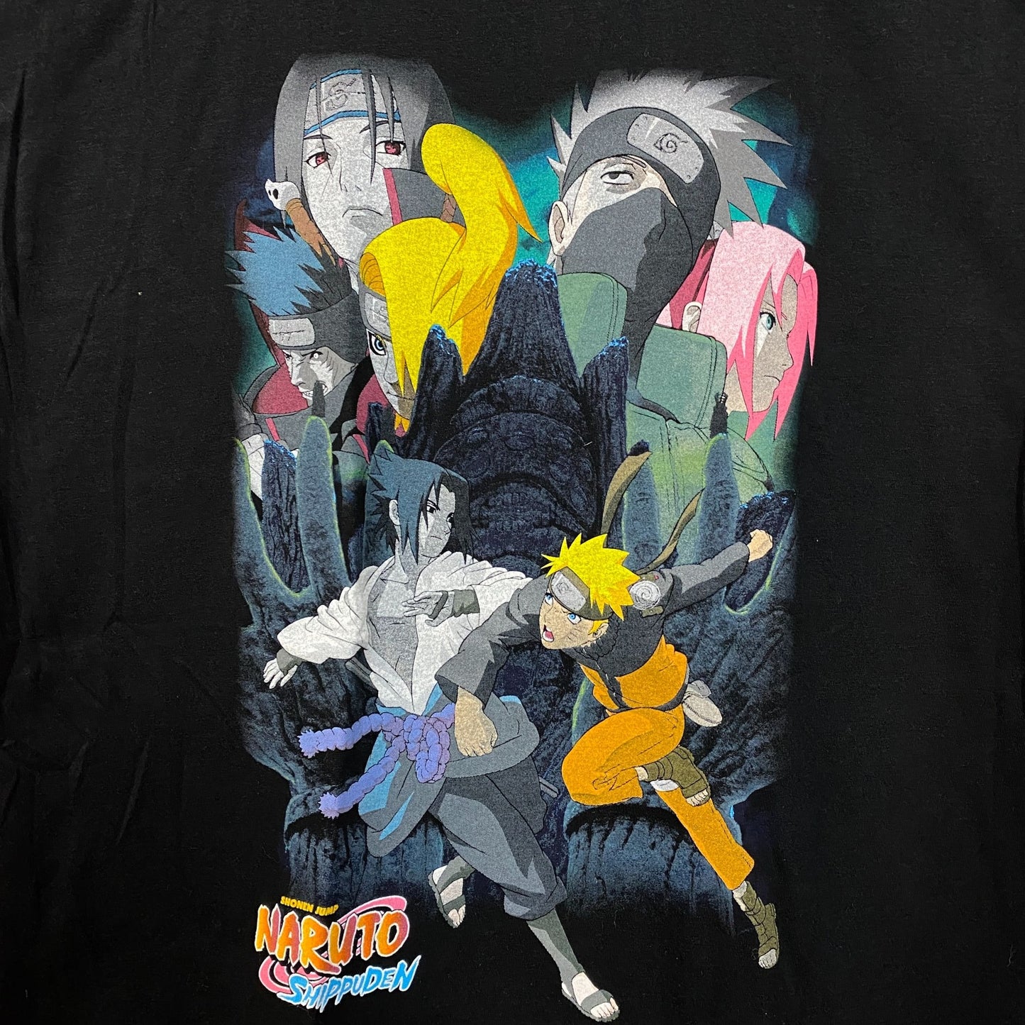 Naruto Shippuden Team 7 vs Akatsuki Anime T-Shirt Large