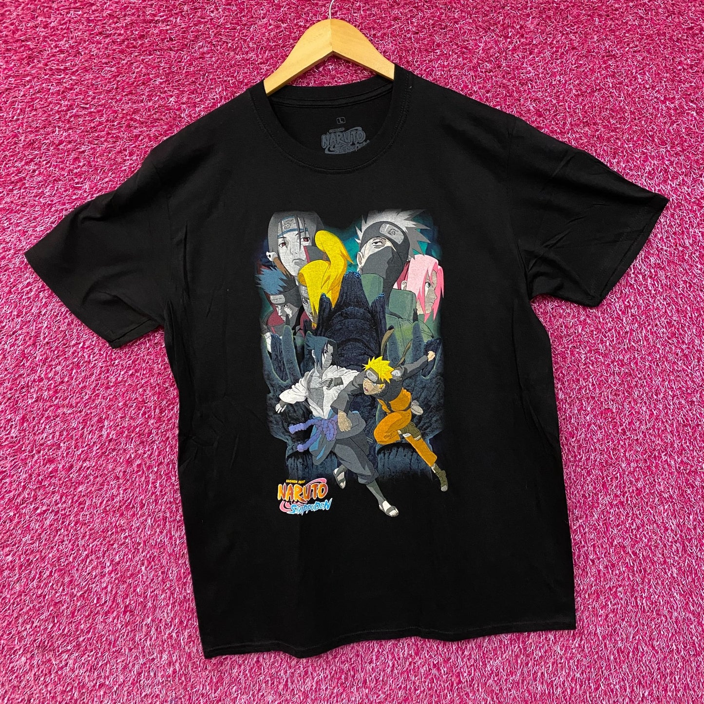 Naruto Shippuden Team 7 vs Akatsuki Anime T-Shirt Large