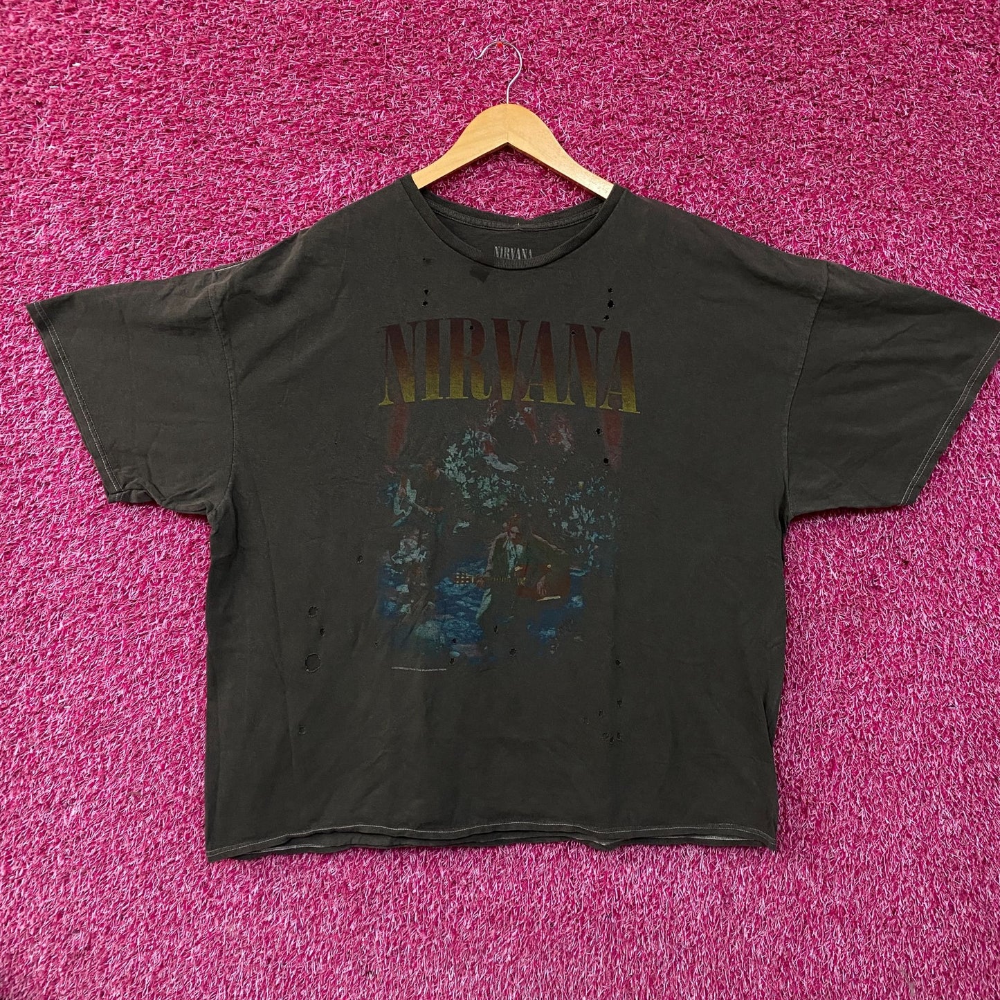 Nirvana Unplugged Grunge Band Oversized T-Shirt OS