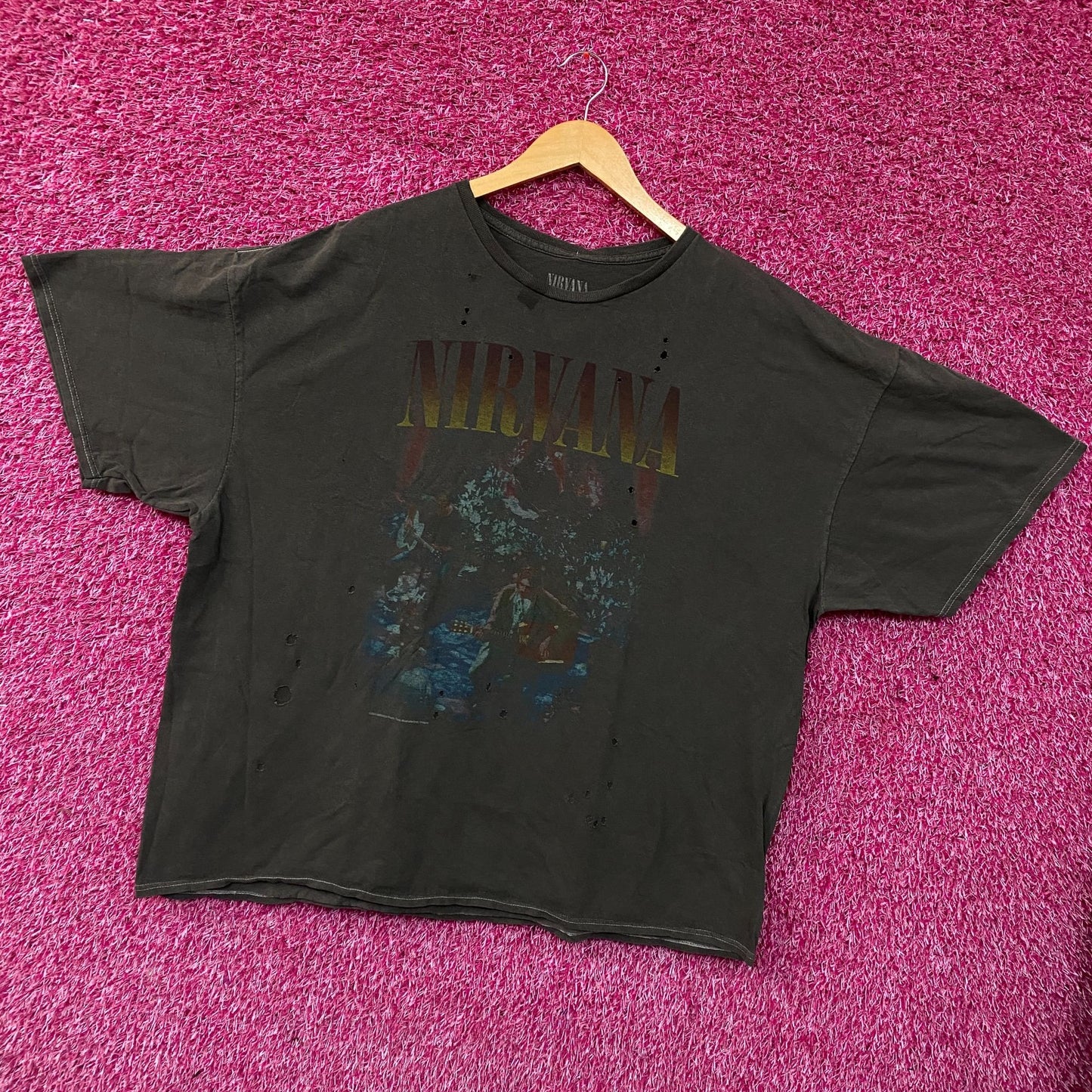 Nirvana Unplugged Grunge Band Oversized T-Shirt OS