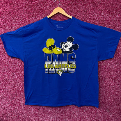 Junk Food x NFL DInsey Mickey Mouse Kick Back Los Angeles Rams T-Shirt 2XL
