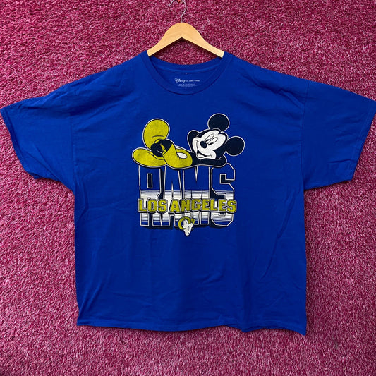 Junk Food x NFL DInsey Mickey Mouse Kick Back Los Angeles Rams T-Shirt 2XL