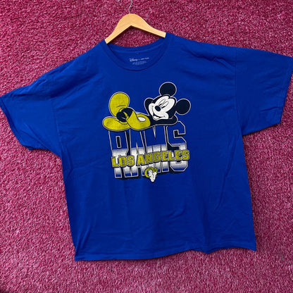Junk Food x NFL DInsey Mickey Mouse Kick Back Los Angeles Rams T-Shirt 2XL